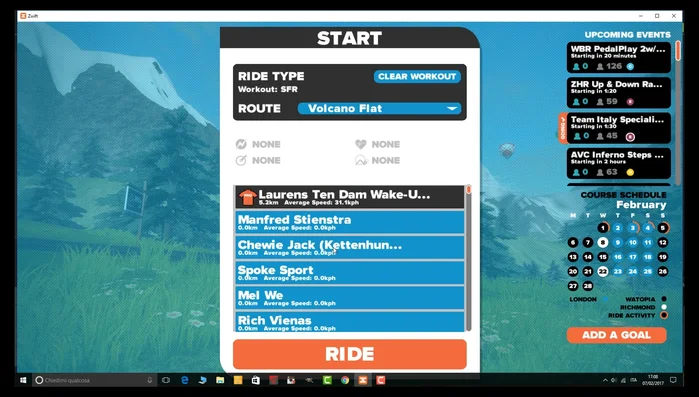 Per iniziare l'allenamento, seleziona il tuo 'Custom Workout' e clicca su 'Start Workout'.