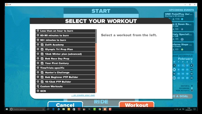 Inserisci il nome e la descrizione del tuo allenamento.