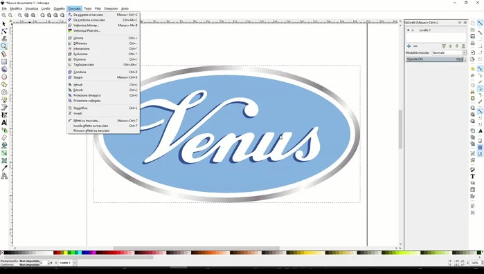 Vettorializzare l'immagine. Impostare un limite minimo di punti (2 è sufficiente).