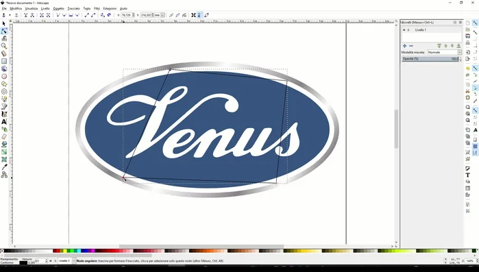Utilizzare le maniglie dei punti per modellare le curve in modo preciso ed evitare spigoli.