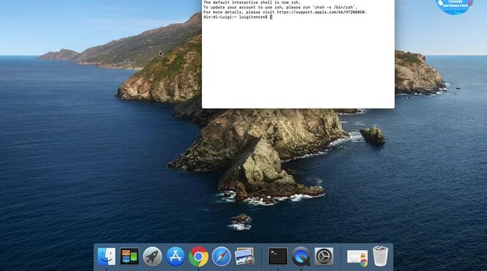 Inserire la password di amministratore.