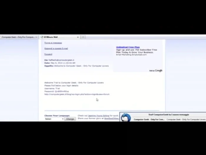 Dopo 10 minuti (o l'estensione scelta), l'indirizzo email e tutte le email associate vengono automaticamente cancellati.