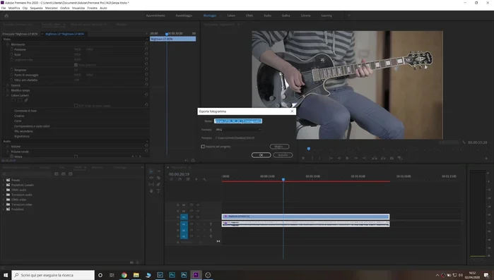 Estrai un frame (jpeg) dal tuo video.