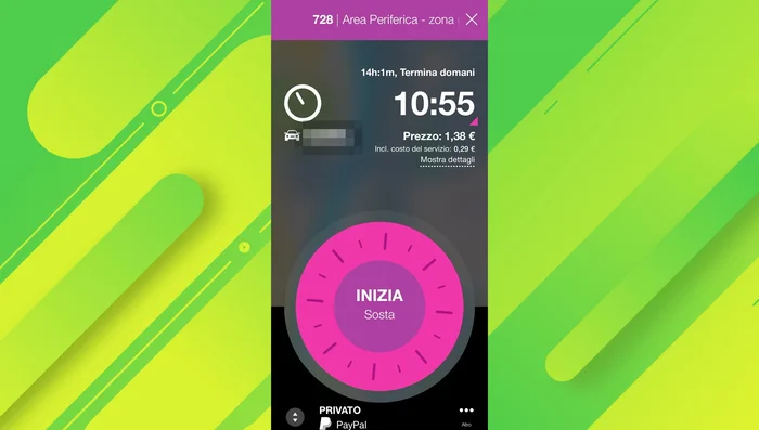 Esponi il tagliandino digitale EasyPark sul cruscotto.