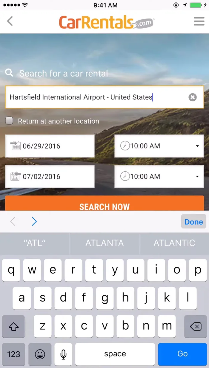 Inserisci le date di ritiro e riconsegna dell'auto.
