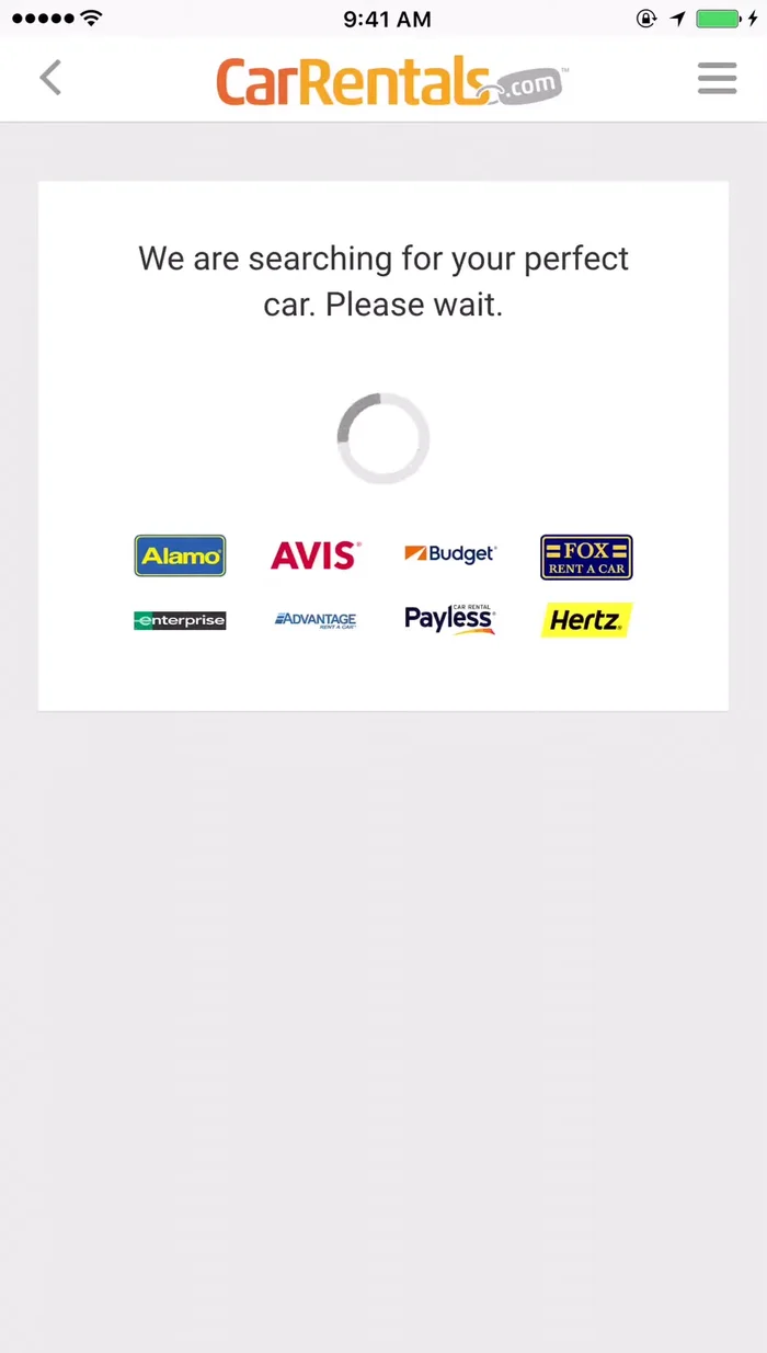 Confronta le offerte delle diverse compagnie di autonoleggio visualizzando prezzo giornaliero, prezzo totale e tipo di veicolo.