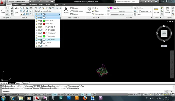 Eliminare tutti gli oggetti non bloccati usando il comando 'Cancella' -> 'Seleziona oggetti' -> 'Tutto' -> Invio.