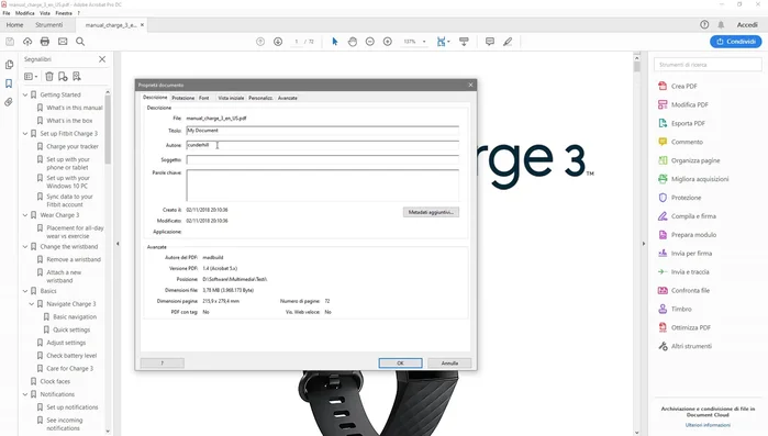 Andare su 'Proprietà' e poi su 'Protezione'.