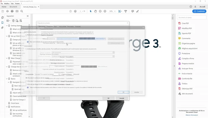 Selezionare 'Protezione con password'.