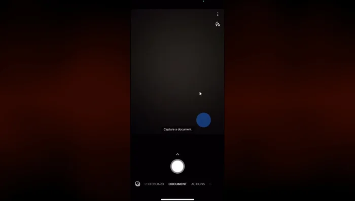 Premi il pulsante bianco per catturare l'immagine del documento.
