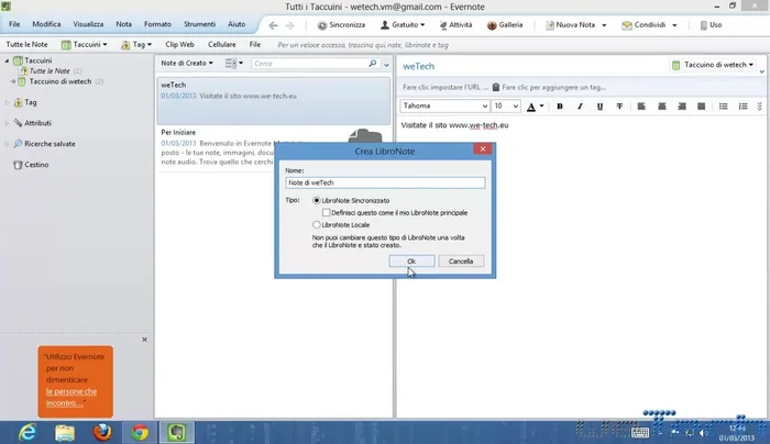 Cliccare su 'Sincronizza' per salvare le modifiche.