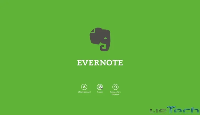 Accedere con le credenziali di Evernote.