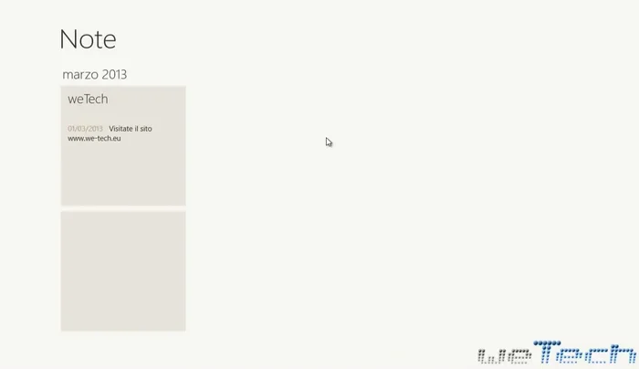 Visualizzare, modificare e gestire le note tramite l'interfaccia di Windows 8.