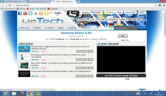Utilizzare l'icona dell'estensione per salvare articoli o parti di essi come note in Evernote.
