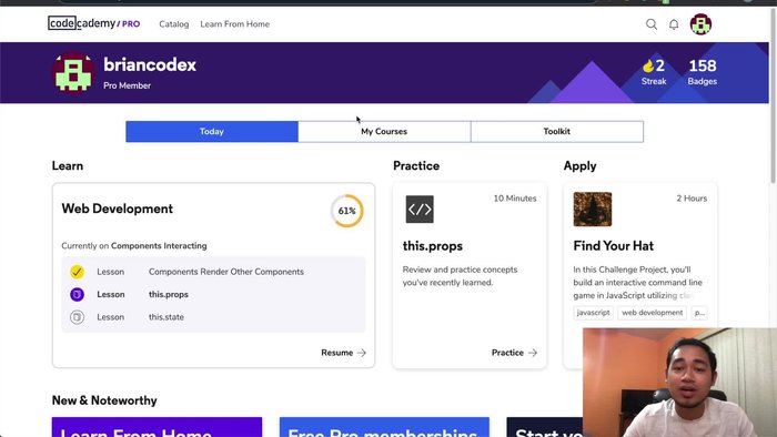 Descrizione della struttura del corso di sviluppo web di Codecademy, con enfasi sulla sua semplicità e risorse per i principianti.