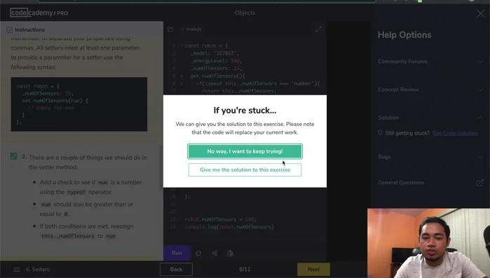 Spiegazione della funzione 'Vai a ottenere la soluzione del codice' per sbloccare le risposte se si è bloccati.