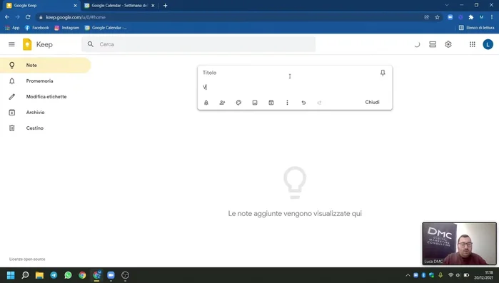 Salva il promemoria. Ora la nota apparirà nella sezione "Promemoria" di Google Keep e in Google Calendar.