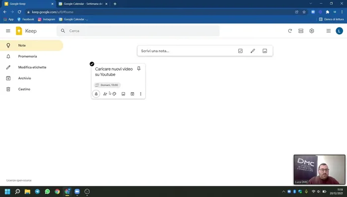 Salva il promemoria. Ora la nota apparirà nella sezione "Promemoria" di Google Keep e in Google Calendar.