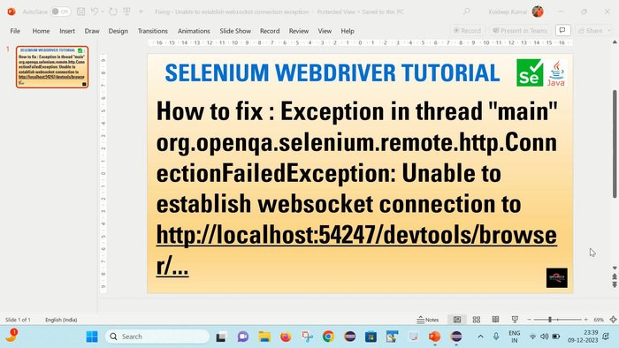 Analizzare l'errore: verificare la console per l'eccezione dettagliata (es. 'org.openqa.selenium.remote.HttpCommandExecutor$HttpException: java.net.ConnectException: Connection refused').