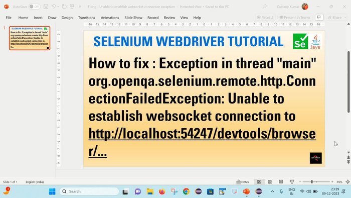 Analizzare l'errore: verificare la console per l'eccezione dettagliata (es. 'org.openqa.selenium.remote.HttpCommandExecutor$HttpException: java.net.ConnectException: Connection refused').