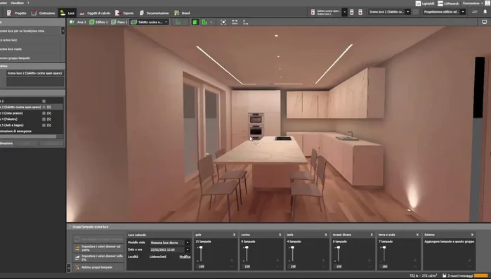 Integrazione di illuminazione sottopensile per un effetto completo.