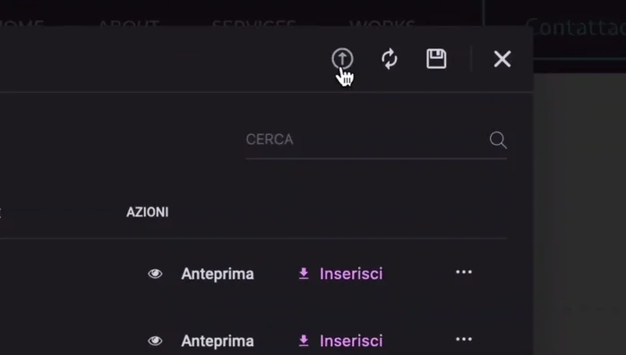 Clicca sull'icona di importazione.