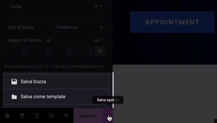 Assegna un nome riconoscibile al tuo template e clicca su 'Salva'.