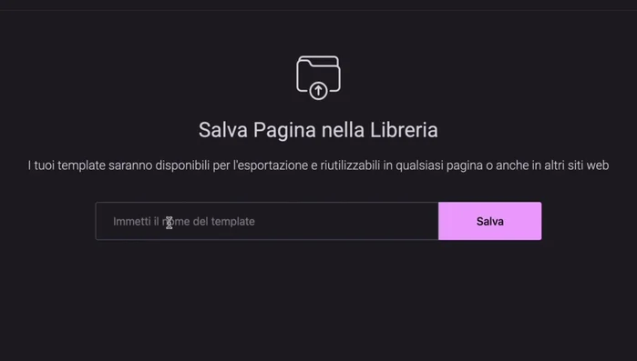 Assegna un nome riconoscibile al tuo template e clicca su 'Salva'.
