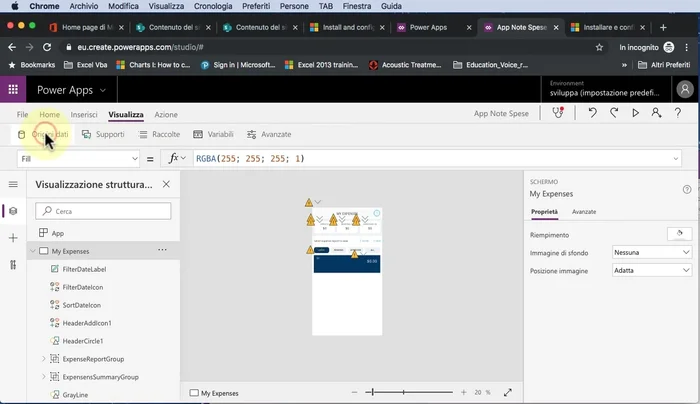 In 'Visualizza origini dati', rimuovere le connessioni esistenti a SharePoint.
