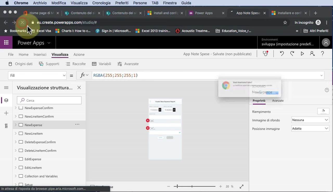Configurare l'app 'Notte Spese' in Power Apps: Guida Completa
