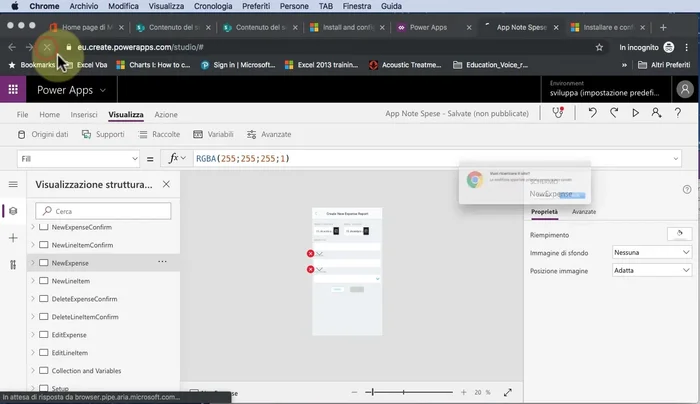 Salvare e ricaricare l'app per verificare che gli errori siano spariti.