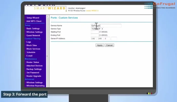 Inserisci l'indirizzo IP del tuo computer (ottenuto tramite comando `ipconfig` nel prompt dei comandi) nel campo "Indirizzo IP del server".
