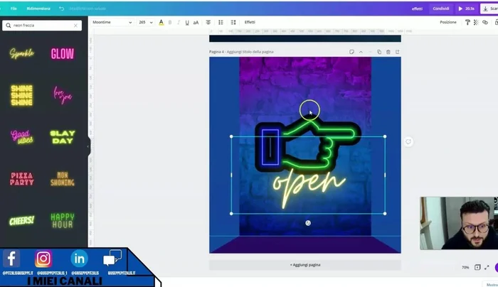 Aggiungere testo con stili di font accattivanti.