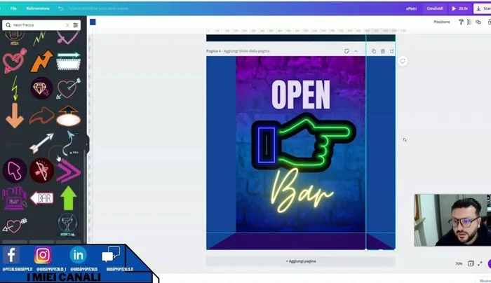 Inserire una freccia per guidare lo sguardo.