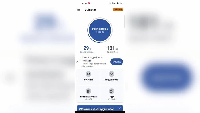 Esegui una 'Pulizia rapida'.