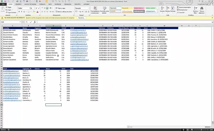 Selezionare la versione salvata automaticamente con la dicitura "Chiusura senza salvataggio" e cliccare su "Ripristina".