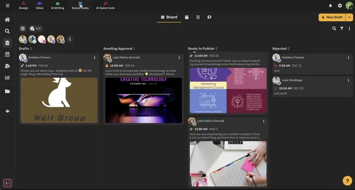 Gestisci la visualizzazione dei tuoi diversi account social selezionando o deselezionando le relative icone.