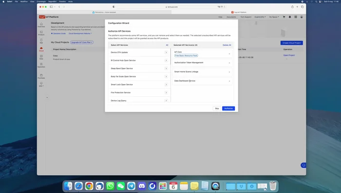 Sottoscrizione al servizio Smart Home Scene Linkage (gratuito).