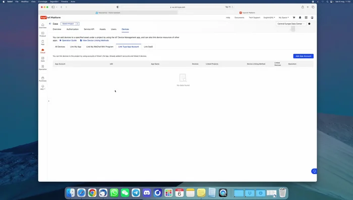 Collegamento del progetto Tuya all'applicazione Smart Life tramite QR Code.