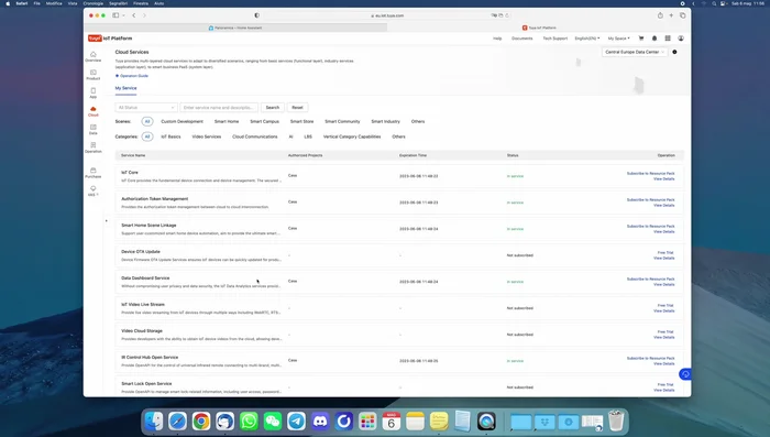 Sottoscrizione al servizio Smart Home Scene Linkage (gratuito).
