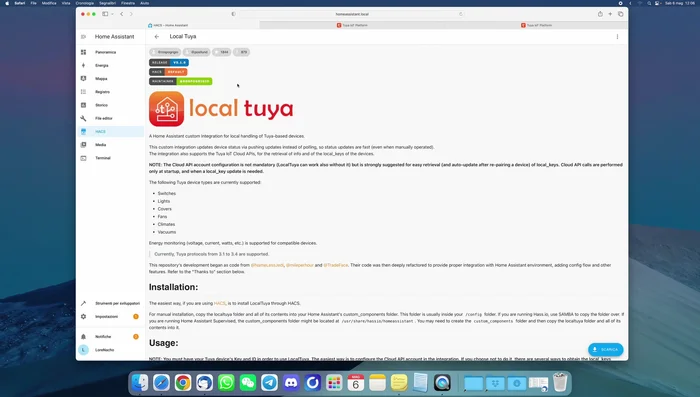 Riavvio di Home Assistant.
