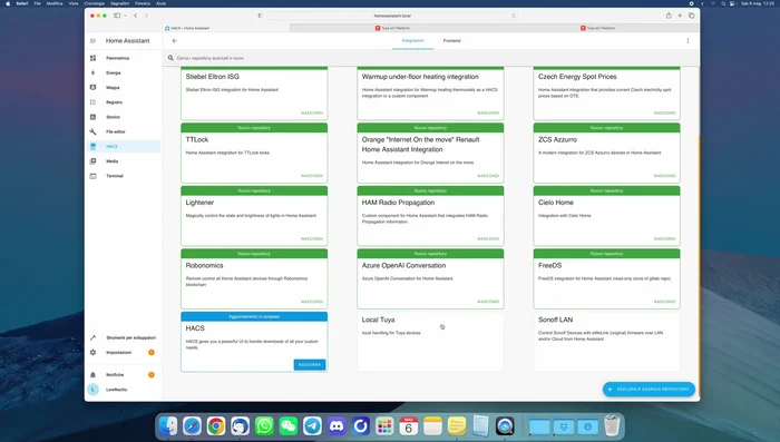 Configurazione dell'integrazione Tuya Local su Home Assistant inserendo i dati ottenuti dalla piattaforma Tuya (Client ID, Secret, User ID).