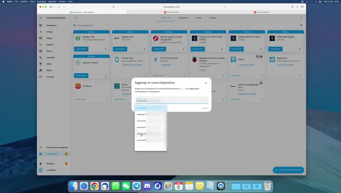 Aggiunta dei dispositivi Tuya su Home Assistant.