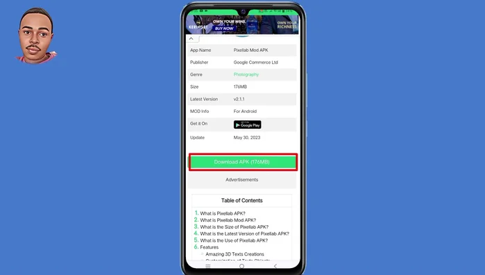 Scarica il file APK.