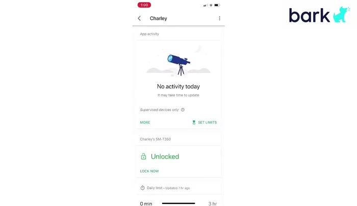 Tocca il simbolo della clessidra per accedere all'elenco delle app installate e ai loro limiti di tempo.