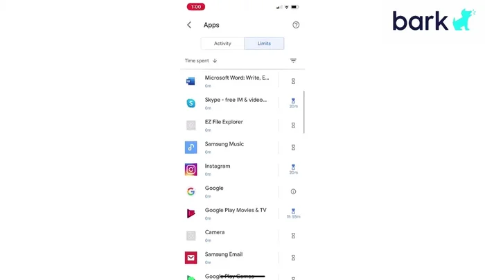 Imposta il limite di tempo desiderato in minuti e tocca "Imposta".