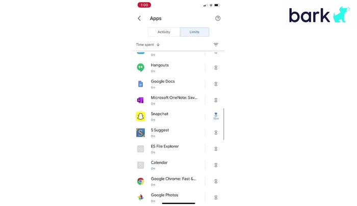 Imposta il limite di tempo desiderato in minuti e tocca "Imposta".