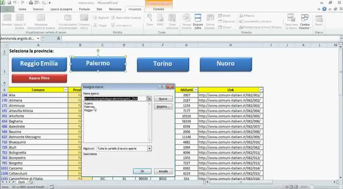 Cliccare con il tasto destro sul pulsante creato. Selezionare 'Assegna macro' e scegliere la macro appena registrata.