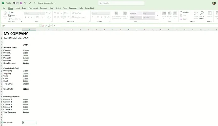 Calcola il Reddito Netto sottraendo il Totale delle Spese dall'Utile Lordo.