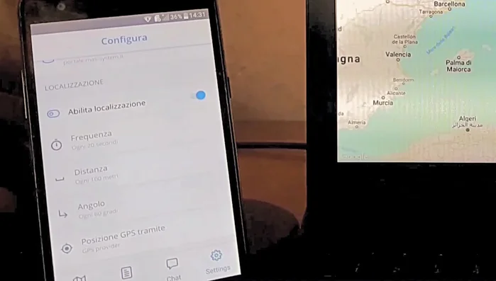 Abilita la posizione nell'app per visualizzare la posizione del fattorino sulla mappa sia sul PC che sullo smartphone.